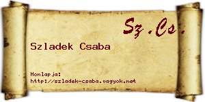 Szladek Csaba névjegykártya